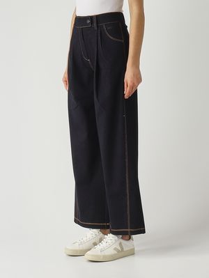3. Women's Sarta trousers in stretch cotton blend Dark Denim