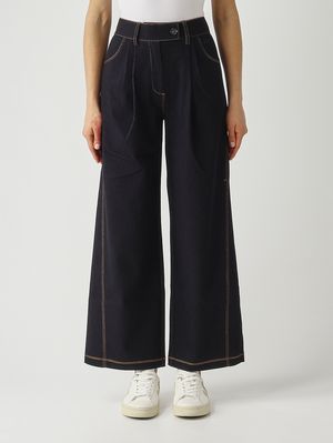 1. Women's Sarta trousers in stretch cotton blend Dark Denim