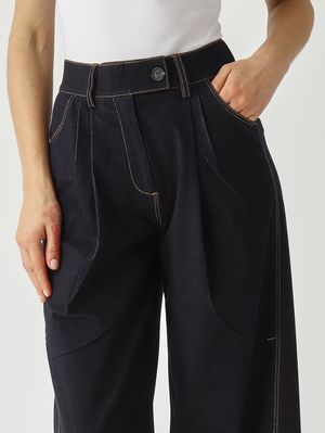 5. Women's Sarta trousers in stretch cotton blend Dark Denim