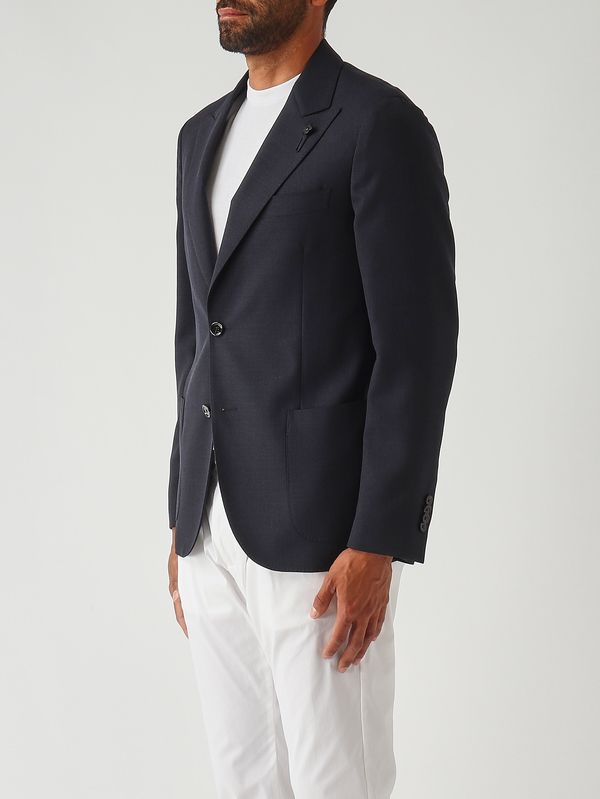 3. Iconic-Herrenblazer aus Wolle Marineblau Lardini cn688aeeic54406