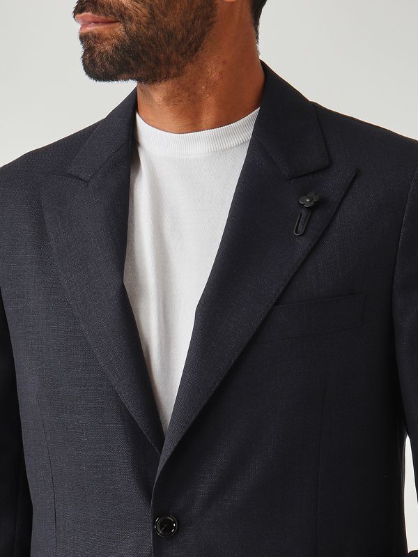 5. Iconic-Herrenblazer aus Wolle Marineblau Lardini cn688aeeic54406