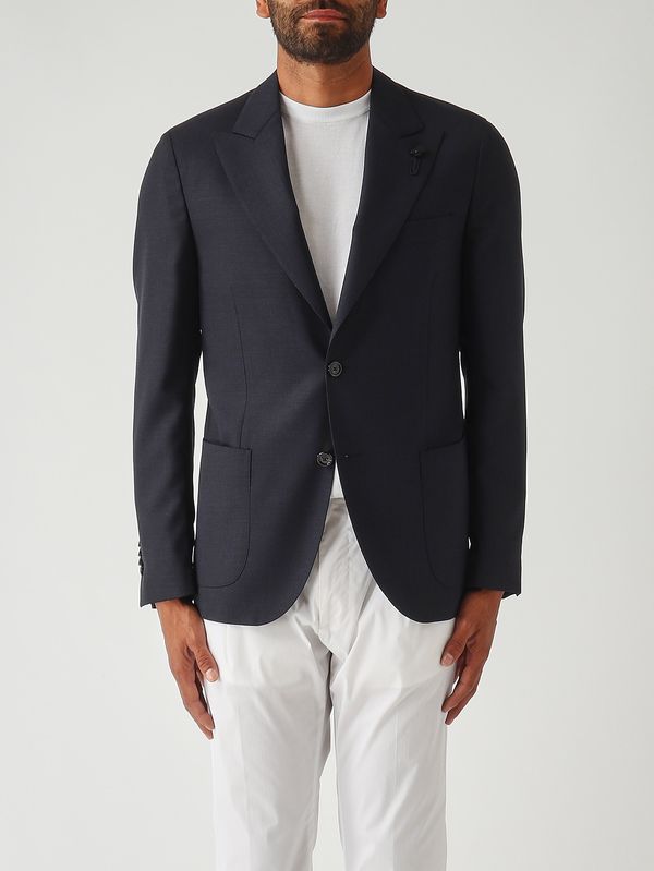 1. Iconic-Herrenblazer aus Wolle Marineblau Lardini cn688aeeic54406