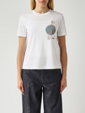 1. T-shirt Negozi en mélange de coton pour femme Blanc