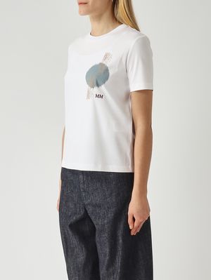 3. T-shirt Negozi en mélange de coton pour femme Blanc