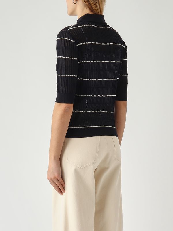 4. Damenpullover von Gallo aus Seide und Wolle Marineblau Max Mara Studio 2616361051600