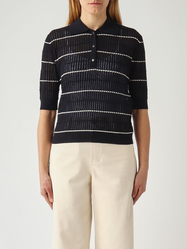 Jersey de mujer Gallo de seda y lana Azul marino Max Mara Studio