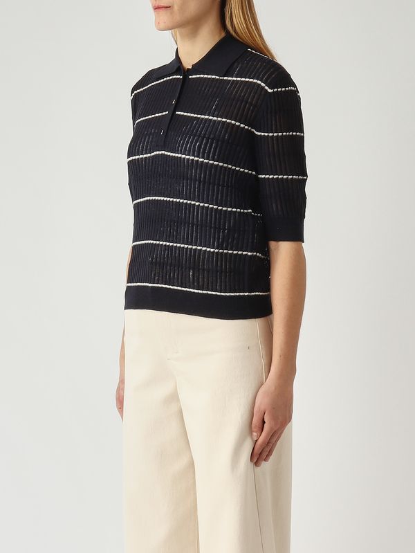 3. Damenpullover von Gallo aus Seide und Wolle Marineblau Max Mara Studio 2616361051600
