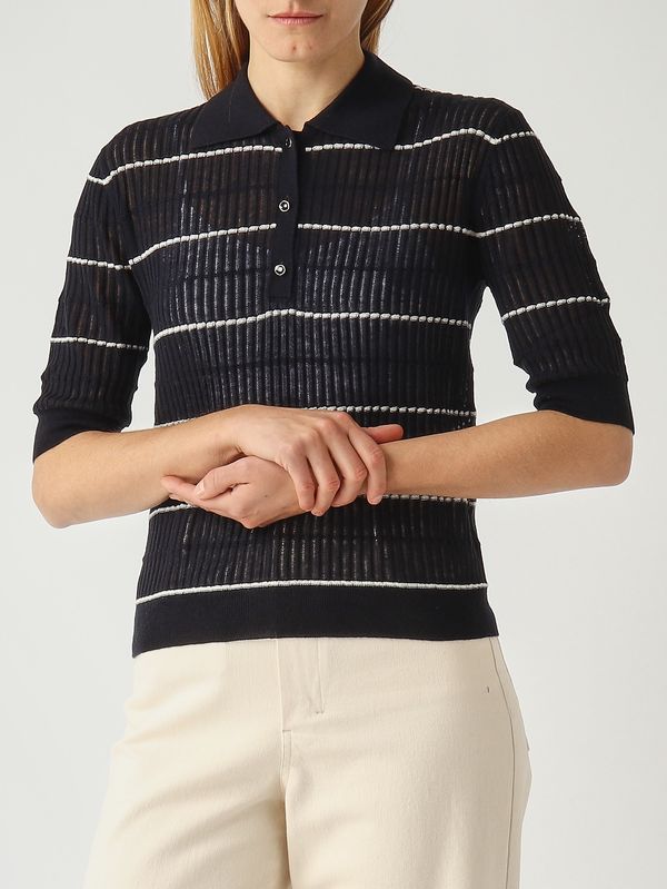 5. Damenpullover von Gallo aus Seide und Wolle Marineblau Max Mara Studio 2616361051600