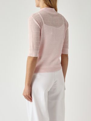 4. Damenpullover von Gallo aus Seide und Wolle Rosa