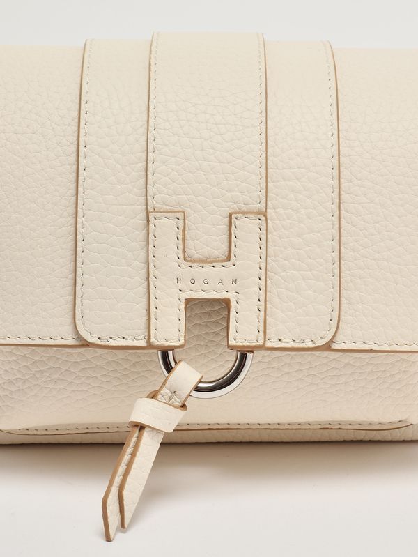 6. Sac H01X Flap Trend en cuir grainé pour femme Yaourt Hogan kbw01xi0100th1