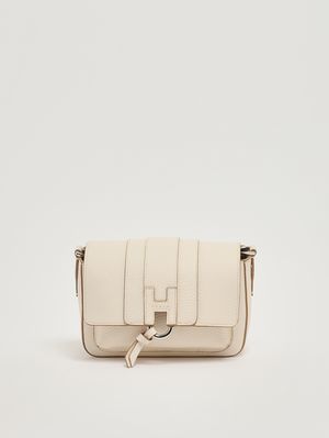 1. Sac H01X Flap Trend en cuir grainé pour femme Yaourt