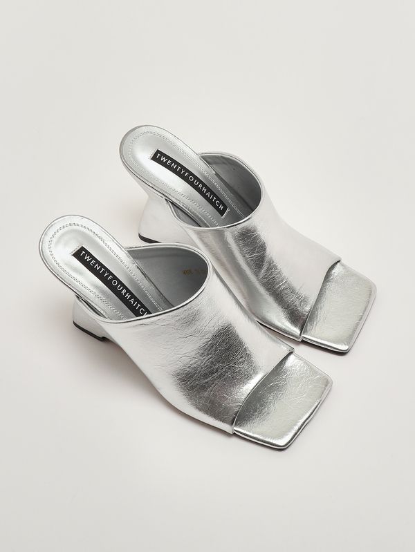 2. Damen-Keilschuh Zanzibar aus Kunstleder Silber Twentyfourhaitch s0111