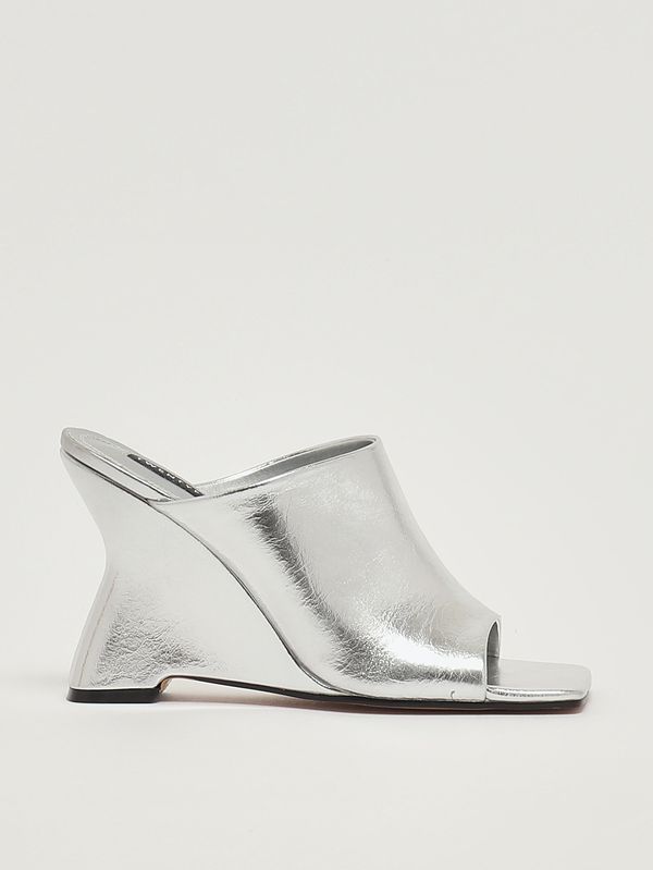 Chaussure compensée Zanzibar en similicuir pour femme Argenté Twentyfourhaitch