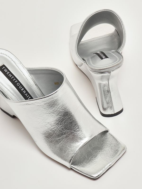 4. Damen-Keilschuh Zanzibar aus Kunstleder Silber Twentyfourhaitch s0111