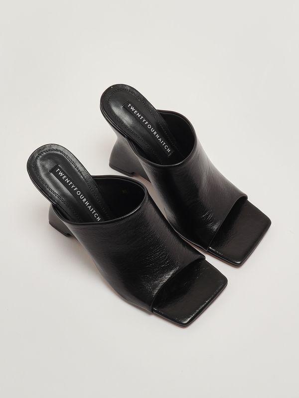 2. Damen-Keilschuh Zanzibar aus Kunstleder Schwarz Twentyfourhaitch s0111