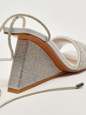 5. Compensée Lezira en maille de cristaux pour femme Argent