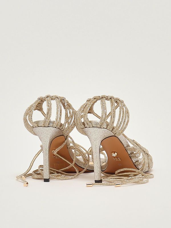 3. Women's Molì heeled sandals in crystal mesh Gold Twentyfourhaitch s0109