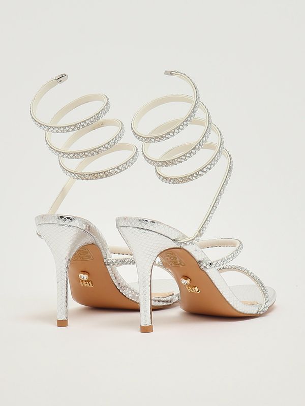 3. Women's Zeja sandal in crystal mesh Silver Twentyfourhaitch sh378