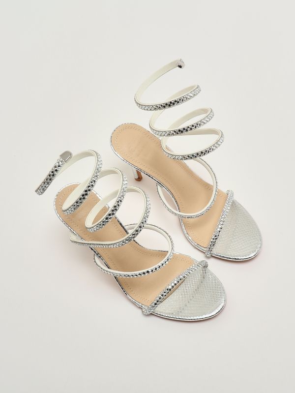 2. Women's Zeja sandal in crystal mesh Silver Twentyfourhaitch sh378