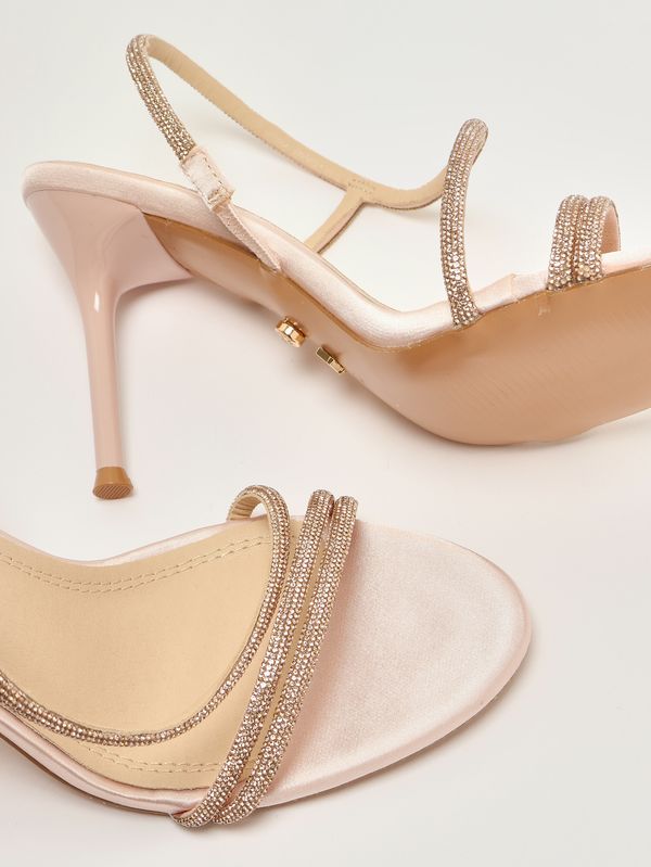4. Sandale femme Flamenco en satin et strass Poudre Twentyfourhaitch s0092