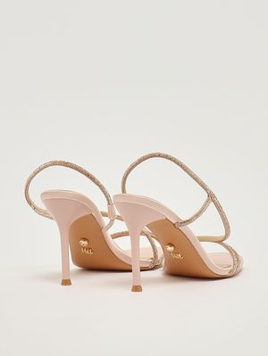 3. Sandale femme Flamenco en satin et strass Poudre