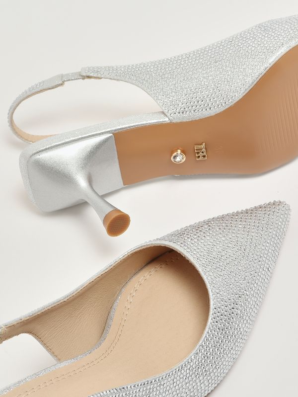 4. Zapatos de salón de mujer Phuket en malla de cristal Plata Twentyfourhaitch s0102