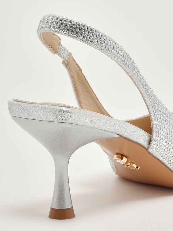 5. Zapatos de salón de mujer Phuket en malla de cristal Plata Twentyfourhaitch s0102