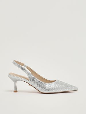 1. Zapatos de salón de mujer Phuket en malla de cristal Plata