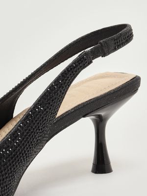 5. Escarpins femme Phuket en maille de cristaux Noir
