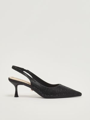 1. Escarpins femme Phuket en maille de cristaux Noir