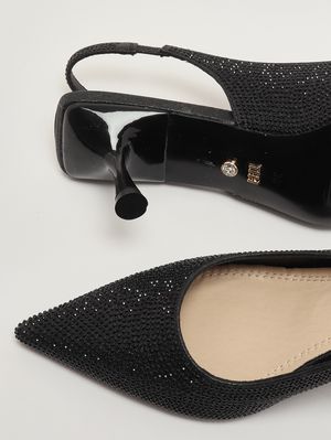 4. Escarpins femme Phuket en maille de cristaux Noir