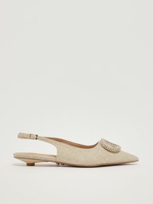 1. Bailarina para mujer Malvarosa de lona Natural