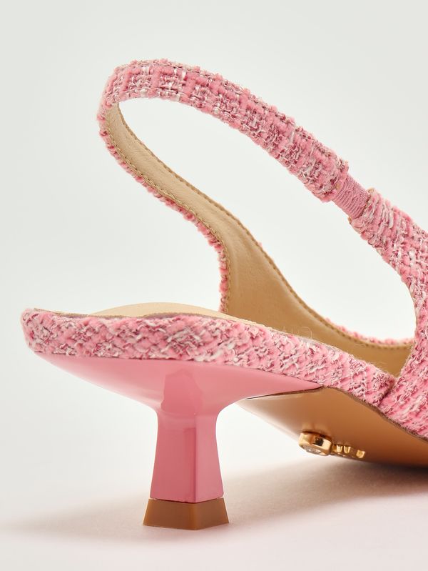 5. Zapatos de salón para mujer Lindos en tejido tweed Rosa Twentyfourhaitch s0095