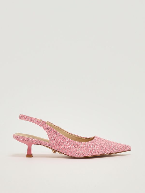 1. Zapatos de salón para mujer Lindos en tejido tweed Rosa Twentyfourhaitch s0095