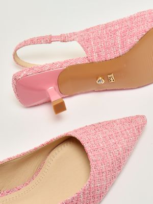 4. Zapatos de salón para mujer Lindos en tejido tweed Rosa