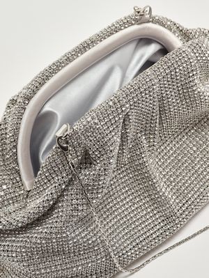 6. Pochette femme Petra en maille de cristaux Argenté