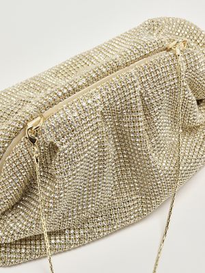 6. Pochette femme Petra en maille de cristaux Or