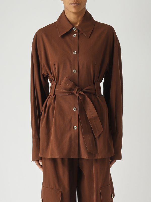 1. Camisa de mujer Cheryl de algodón Marrón Pinko 106153a2er