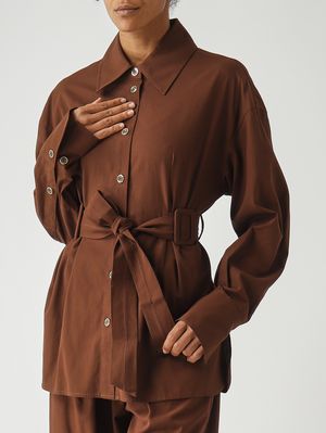 5. Camisa de mujer Cheryl de algodón Marrón