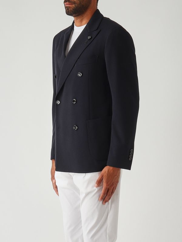 3. Blazer para hombre Iconic en mezcla de viscosa Azul marino Lardini cn660aethcambogia