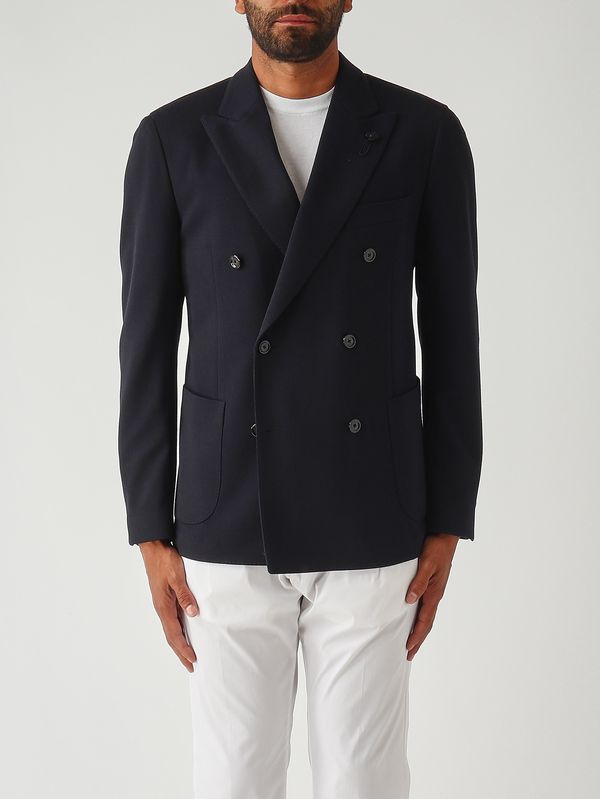 1. Blazer para hombre Iconic en mezcla de viscosa Azul marino Lardini cn660aethcambogia
