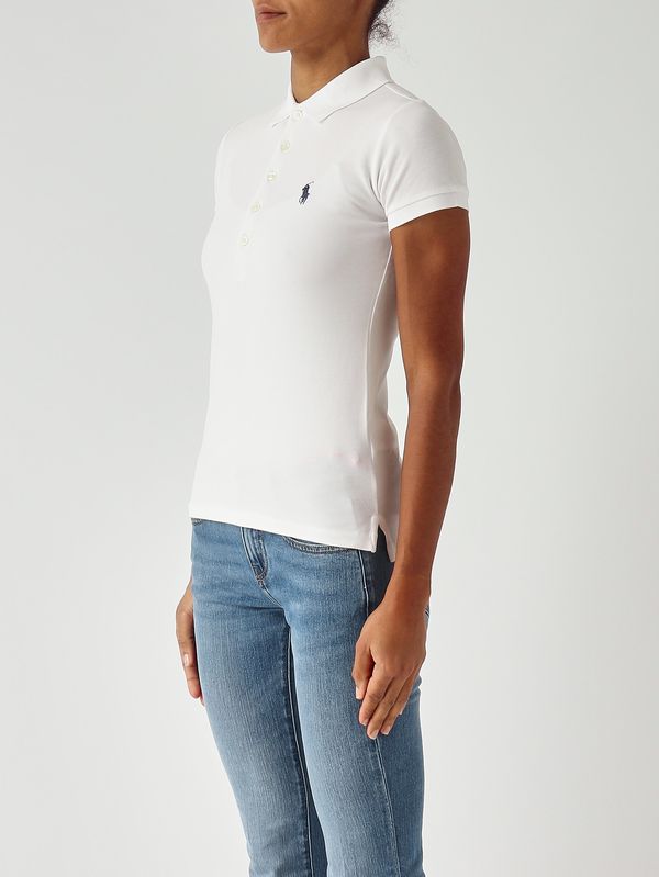3. Polo de mujer Julie de corte entallado en piqué de algodón elástico Blanco Polo Ralph Lauren 211870245