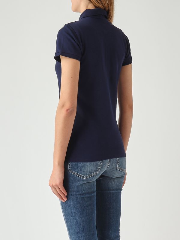 4. Polo de mujer Julie de corte entallado en piqué de algodón elástico Azul marino Polo Ralph Lauren 211870245