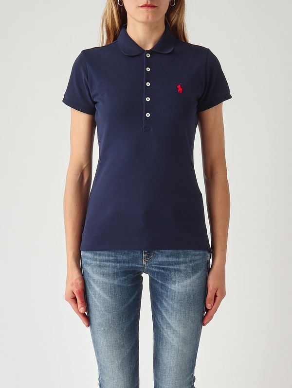 1. Polo de mujer Julie de corte entallado en piqué de algodón elástico Azul marino Polo Ralph Lauren 211870245