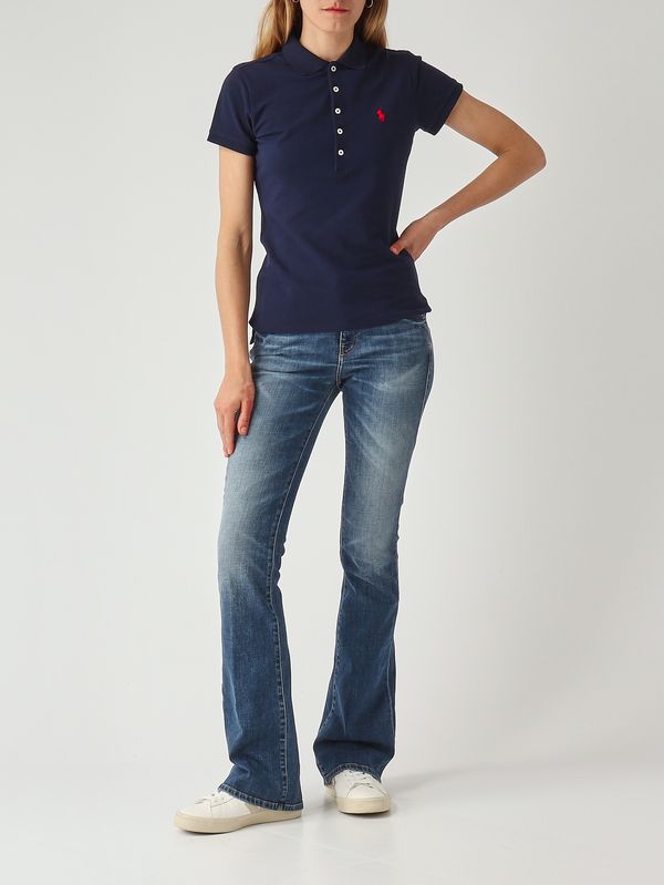 2. Polo de mujer Julie de corte entallado en piqué de algodón elástico Azul marino Polo Ralph Lauren 211870245