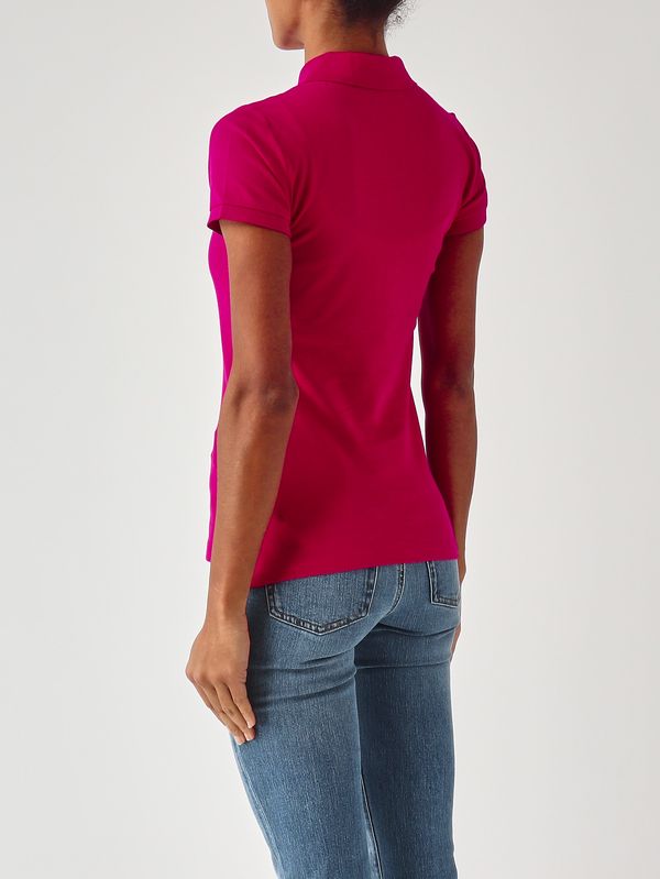 4. Polo de mujer Julie de corte entallado en piqué de algodón elástico Magenta Polo Ralph Lauren 211870245