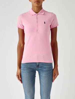1. Damen-Poloshirt Julie Slim Fit aus Stretch-Baumwollpiqué Rosa