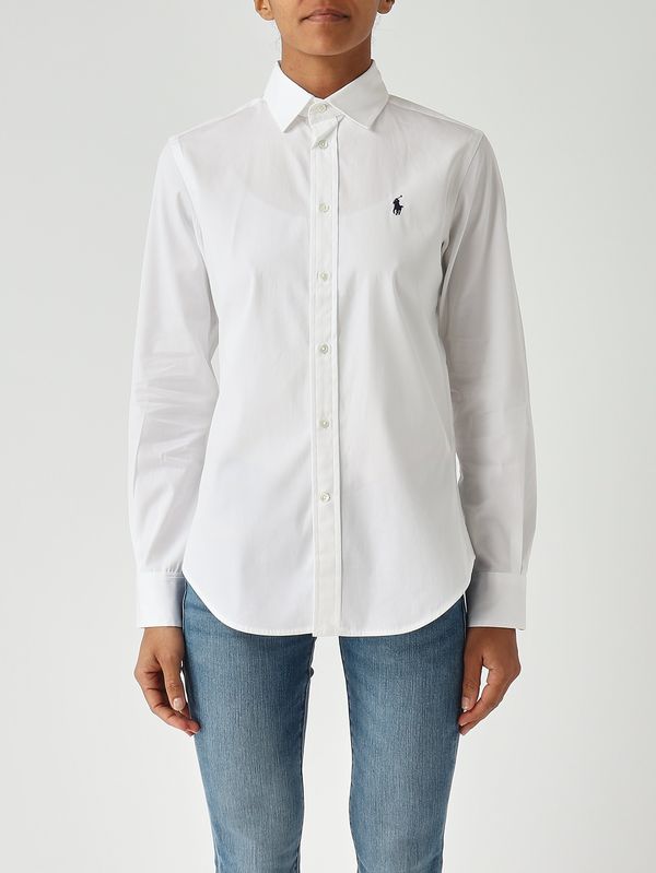 1. Damen-Slim-Fit-Hemd aus Baumwolle Weiß Polo Ralph Lauren 211891376