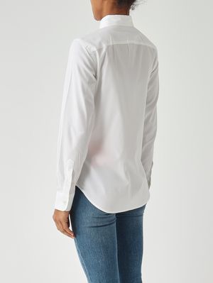 4. Damen-Slim-Fit-Hemd aus Baumwolle Weiß