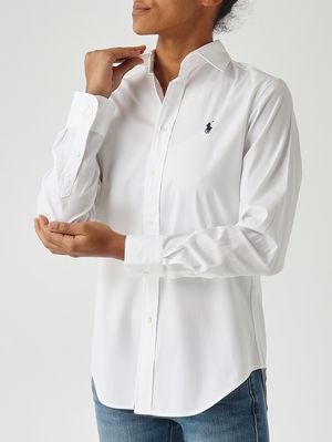5. Damen-Slim-Fit-Hemd aus Baumwolle Weiß